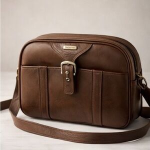 Samsonite Brown Leather Messenger Bag